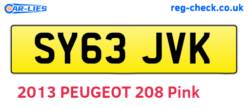 SY63JVK are the vehicle registration plates.