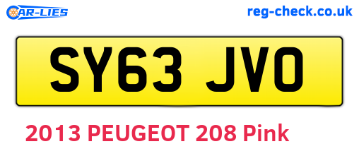 SY63JVO are the vehicle registration plates.