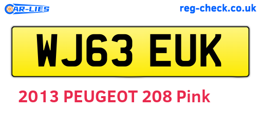 WJ63EUK are the vehicle registration plates.