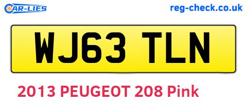 WJ63TLN are the vehicle registration plates.