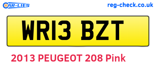 WR13BZT are the vehicle registration plates.