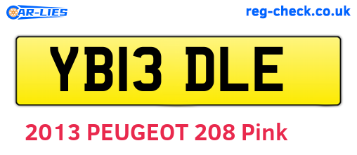 YB13DLE are the vehicle registration plates.