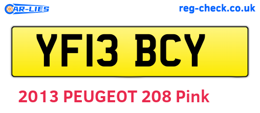 YF13BCY are the vehicle registration plates.