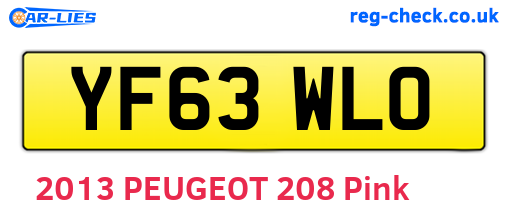 YF63WLO are the vehicle registration plates.