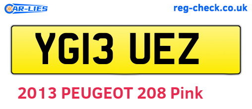 YG13UEZ are the vehicle registration plates.