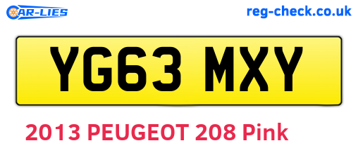 YG63MXY are the vehicle registration plates.