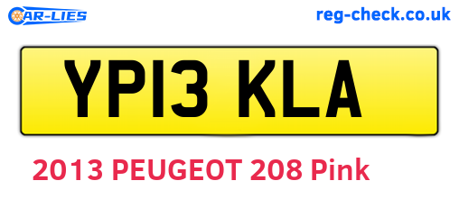 YP13KLA are the vehicle registration plates.