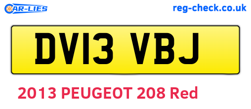 DV13VBJ are the vehicle registration plates.