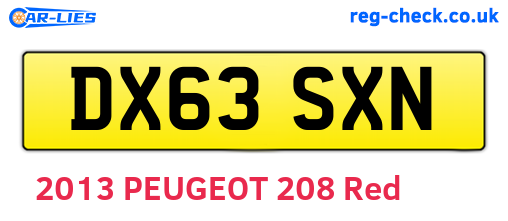 DX63SXN are the vehicle registration plates.
