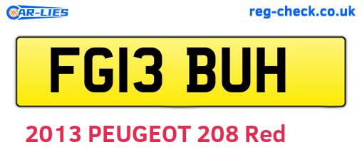 FG13BUH are the vehicle registration plates.