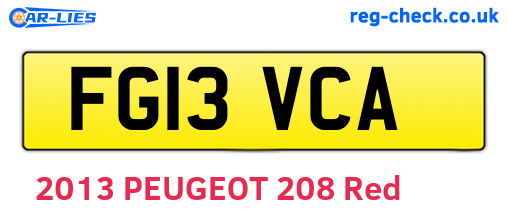 FG13VCA are the vehicle registration plates.