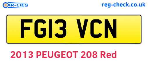FG13VCN are the vehicle registration plates.