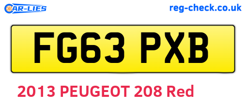 FG63PXB are the vehicle registration plates.