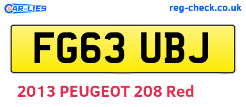 FG63UBJ are the vehicle registration plates.