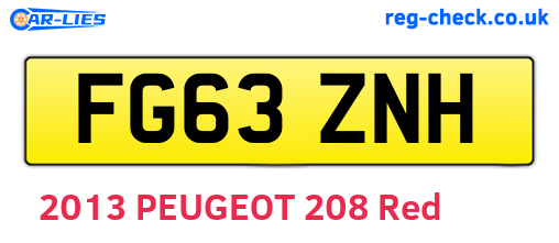 FG63ZNH are the vehicle registration plates.
