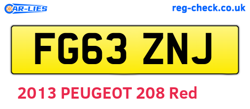 FG63ZNJ are the vehicle registration plates.