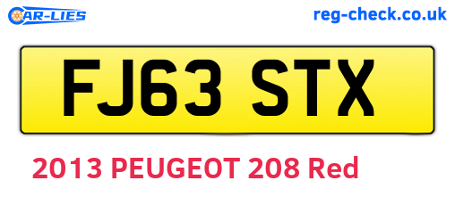 FJ63STX are the vehicle registration plates.