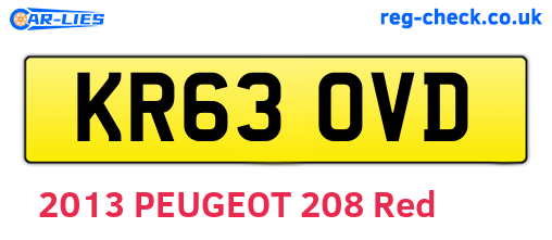 KR63OVD are the vehicle registration plates.