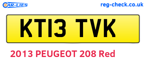 KT13TVK are the vehicle registration plates.
