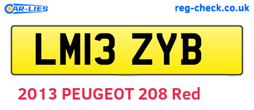 LM13ZYB are the vehicle registration plates.