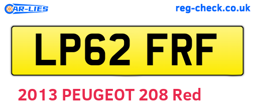 LP62FRF are the vehicle registration plates.