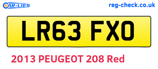LR63FXO are the vehicle registration plates.