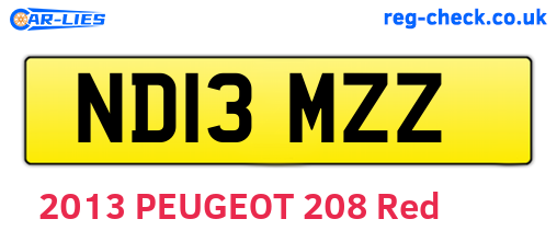 ND13MZZ are the vehicle registration plates.