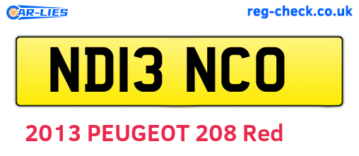 ND13NCO are the vehicle registration plates.