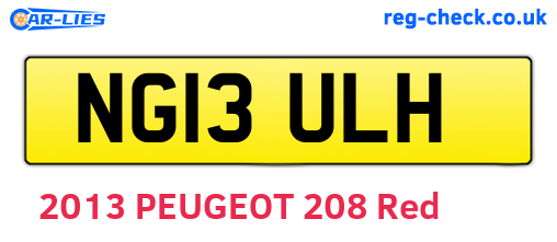 NG13ULH are the vehicle registration plates.