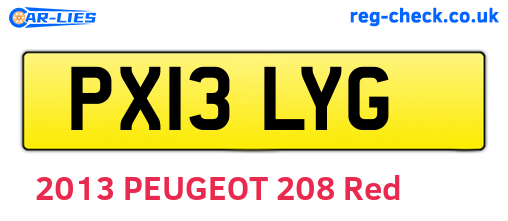 PX13LYG are the vehicle registration plates.