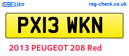 PX13WKN are the vehicle registration plates.