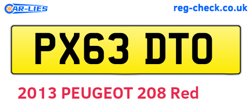 PX63DTO are the vehicle registration plates.
