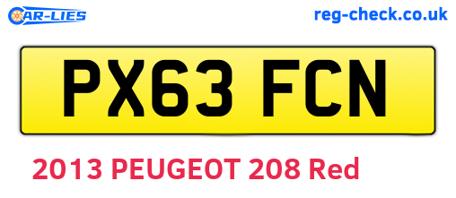 PX63FCN are the vehicle registration plates.