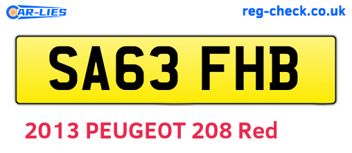 SA63FHB are the vehicle registration plates.