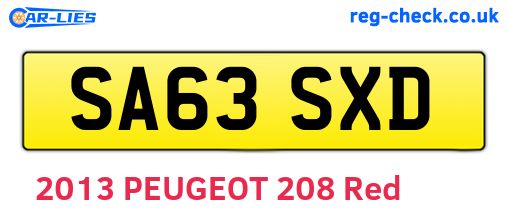 SA63SXD are the vehicle registration plates.