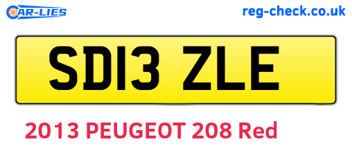 SD13ZLE are the vehicle registration plates.