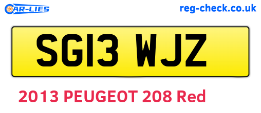 SG13WJZ are the vehicle registration plates.