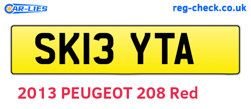 SK13YTA are the vehicle registration plates.
