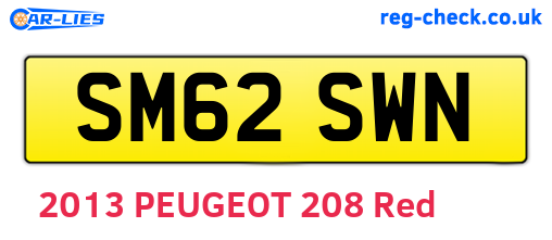 SM62SWN are the vehicle registration plates.