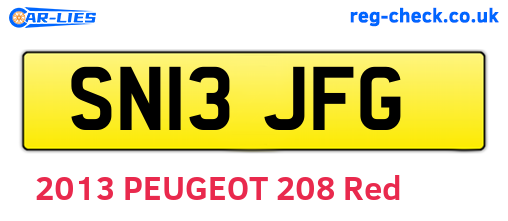 SN13JFG are the vehicle registration plates.