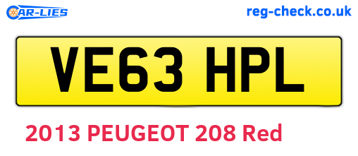 VE63HPL are the vehicle registration plates.