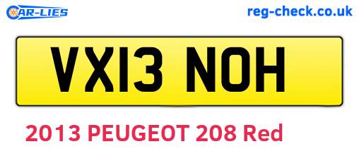 VX13NOH are the vehicle registration plates.