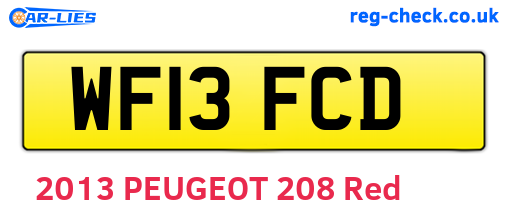 WF13FCD are the vehicle registration plates.