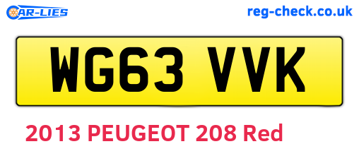 WG63VVK are the vehicle registration plates.