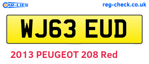 WJ63EUD are the vehicle registration plates.