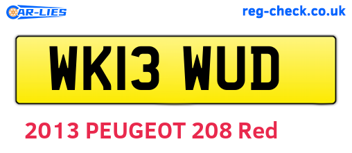 WK13WUD are the vehicle registration plates.