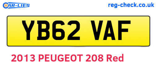 YB62VAF are the vehicle registration plates.