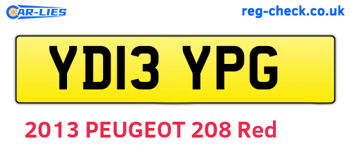 YD13YPG are the vehicle registration plates.