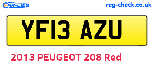 YF13AZU are the vehicle registration plates.