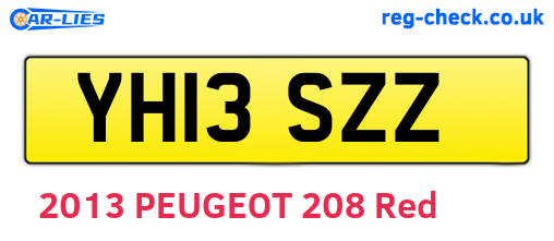 YH13SZZ are the vehicle registration plates.